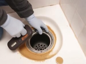 Clean the Opening for Removing the Old Shower Drain