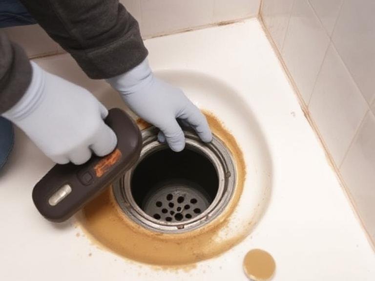 Clean the Opening for Removing the Old Shower Drain