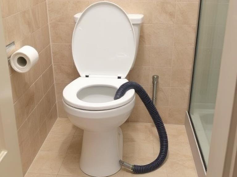 Use a Drain Snake Toilet to Fix a Toilet Backed Up into the Shower