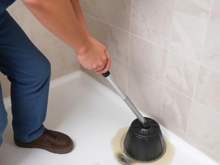 Use a Plunger for Pressure Cleaning to Unblock a Shower Drain