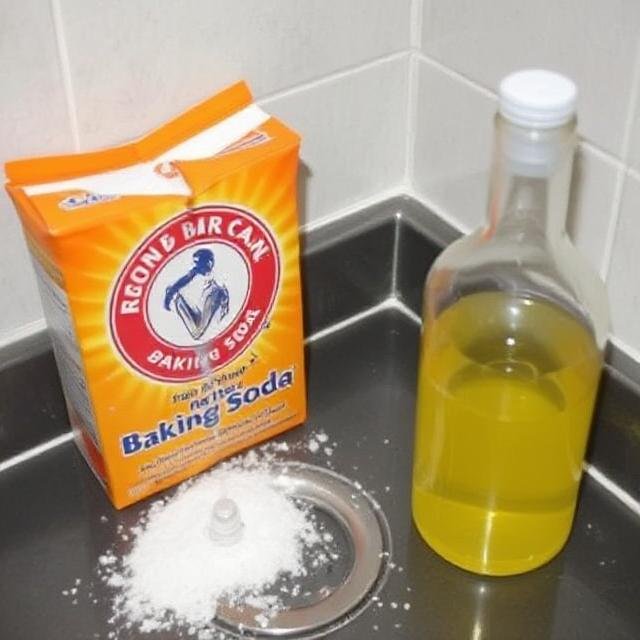 Baking Soda and Vinegar Reaction to Unblock a Shower Drain Without a Plunger