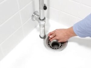 Installing or Adjusting the P-Trap Shower Drain Plumbed