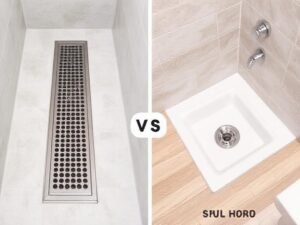 Long Shower Drain vs Square