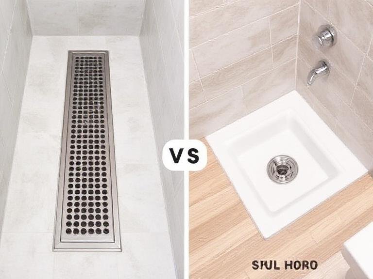Long Shower Drain vs Square
