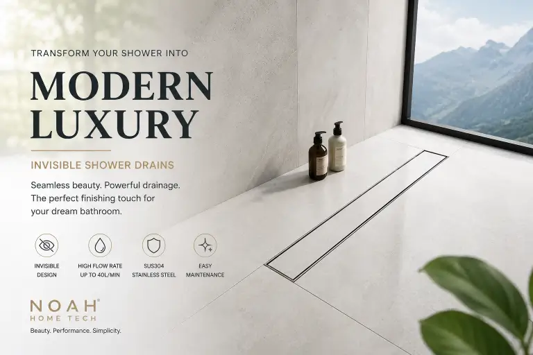 invisible shower drains for minimalism bathroom